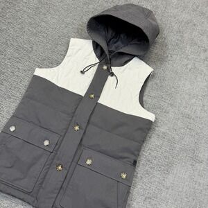 Burton DryRide Hooded Vest Mens Medium Gray Insulated Snowboard Outdoor Jacket